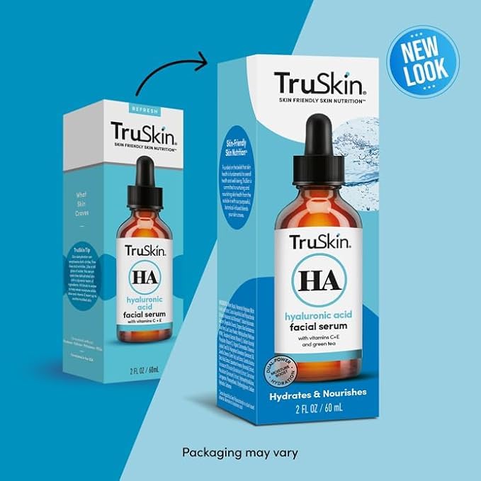 TruSkin Hyaluronic Acid Serum for Face + 7 Ultra Hydrating Ingredients – Best Face Serum for Moisturizing, Visibly Plumping Skin & Smoothing the Look of Fine Lines, 2 fl oz