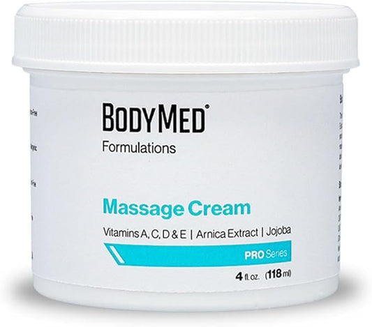 BodyMed Formulations Massage Cream, 4 oz. – Fragrance-Free, All-Natural Lotion for Massage Therapy – Leaping Bunny Certified – with Arnica Extract & Jojoba – Non-Staining, & Paraben Free