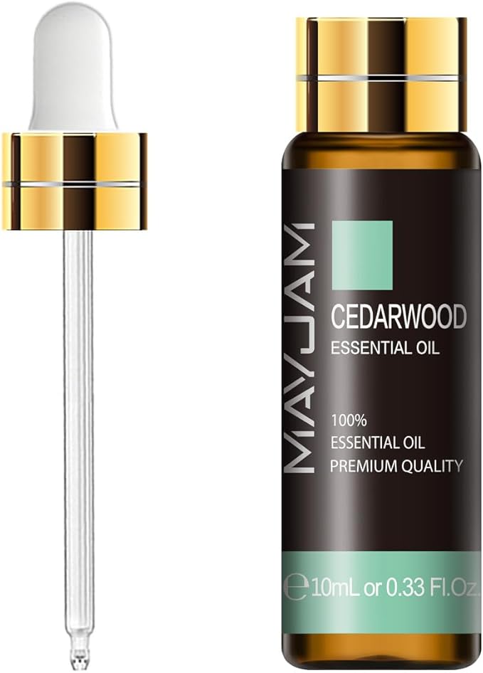 Cedarwood Essential Oil, MAYJAM 10ML/0.33FL.OZ Premium Cedarwood Oils for Soap Candle Making, Diffuser, Bedroom, Living Room, Office