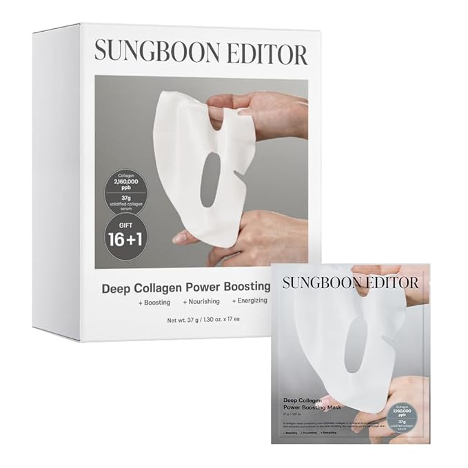 SUNGBOON EDITOR Deep Collagen Overnight mask 37gx17ea | Real Collagen 2,160,000PPB for Elasticity | TikTok Trend Items | Original Hydrating Collagen Face Mask | Korean Skin Care