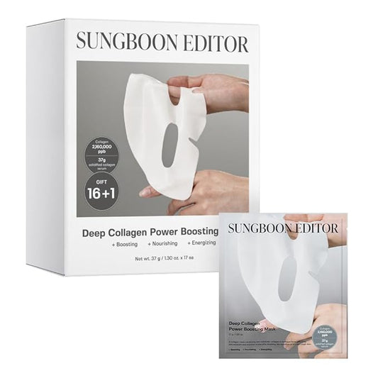 SUNGBOON EDITOR Deep Collagen Overnight mask 37gx17ea | Real Collagen 2,160,000PPB for Elasticity | TikTok Trend Items | Original Hydrating Collagen Face Mask | Korean Skin Care