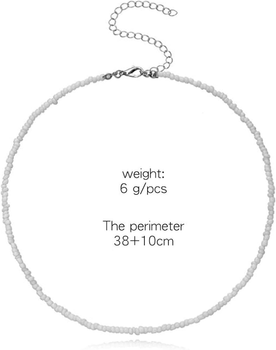 Boho Seed Bead Choker Necklace Tiny Rice Bead Necklace Chain Beachy Necklace Chain Jewelry for Women and Girls