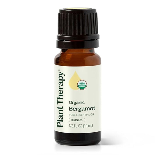 Plant Therapy Organic Bergamot Essential Oil 10 mL (1/3 oz) 100% Pure, Undiluted, Therapeutic Grade