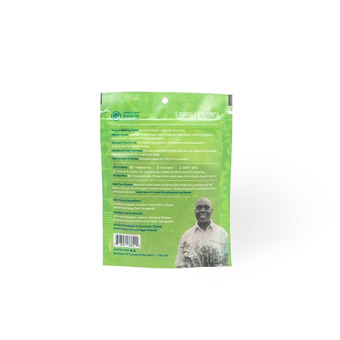 JusTea STARRY NIGHT | Loose Leaf Herbal Tea | Recyclable Refill Pouch | 40+ Cups (2.5oz) | Caffeine Free | Award-Winning | Fair Trade | Non-GMO