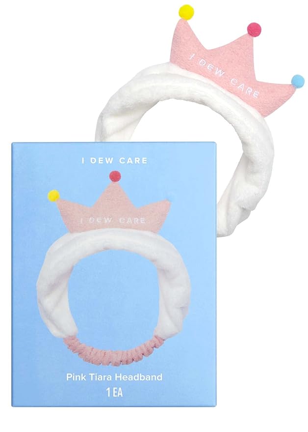I DEW CARE Sheet Mask Pack - Hot as Sheet 5-Day Eye&Face Multi-masking Set + Face Wash Headband - Pink Tiara Bundle