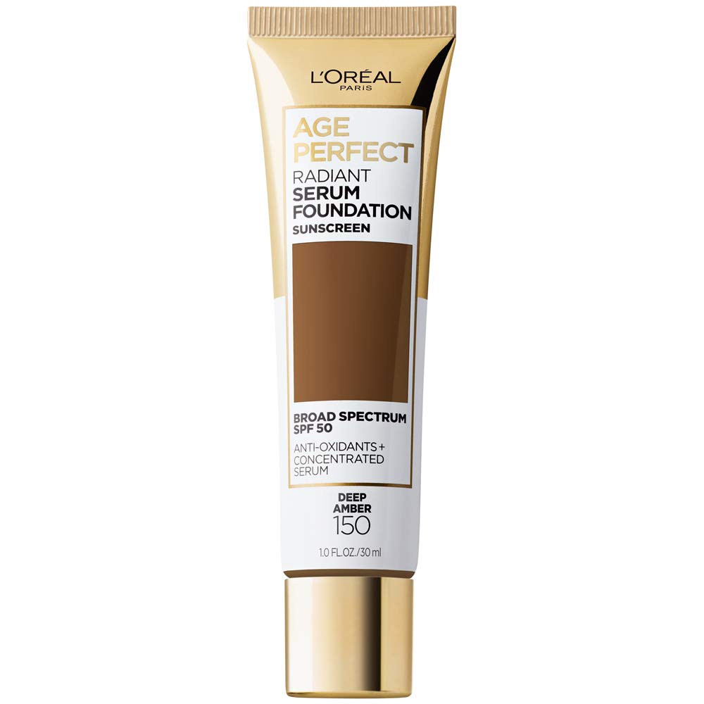 L'Oreal Paris Age Perfect Radiant Serum Foundation with SPF 50, Deep Amber, 1 Ounce