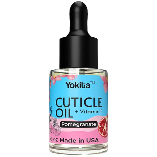 Premium Brush On Cuticle Oil Milk and Honey Natural Healing Infused, Soothes and Moisturizes Cuticles with Vitamin E 0.5 oz (Pomegranate)