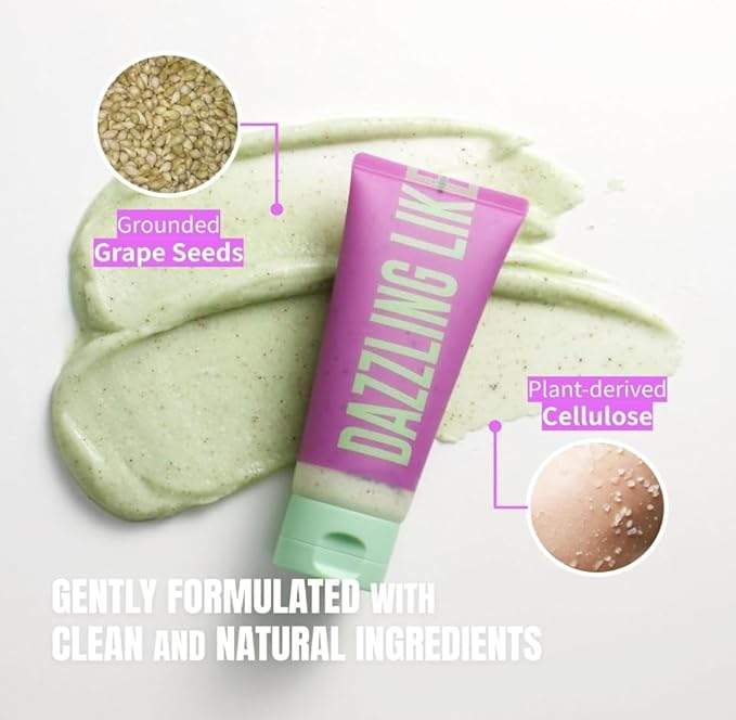 [Dear Doer] Dazzling Body Scrub in Tube - Radiant & Gentle Exfoliator with Grape Seed 3.38 fl oz/Dazzling Radint Body & Hand Wash