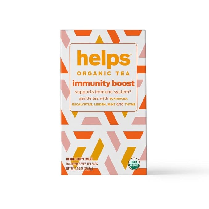 HELPS TEAS | Helps Immunity Boost Tea | Organic herbal blend of Echinacea, Eucalyptus, Mint, Linden, Thyme and Natural Honey Flavor. Facilitates Respiratory Health | 16 Tea Bags - Pack of 3 |