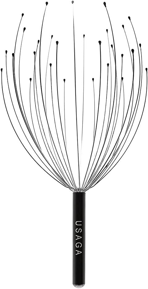 USAGA 28 Fingers Head Scratcher, Head Massager, Scalp Massager for Scalp Body Relaxing (Black)