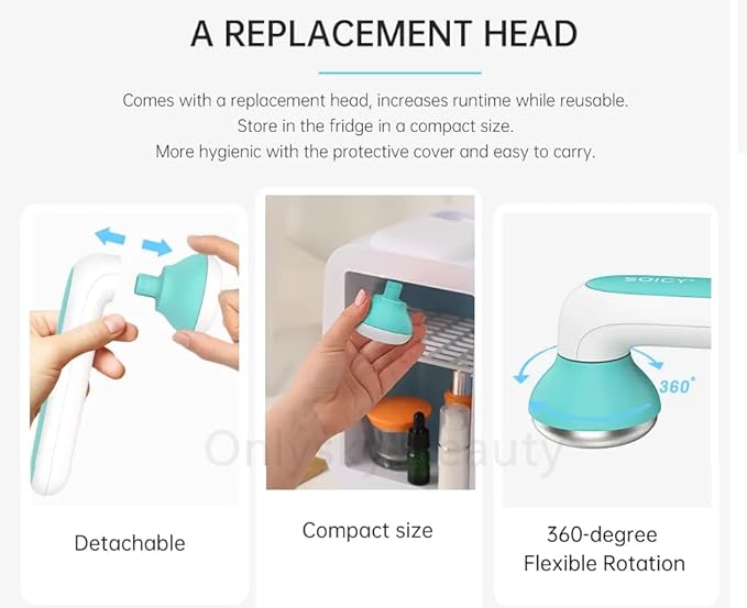 ONLYSKY BEAUTY Cooling Ice Roller Facial Massage Roller for Face （Green）