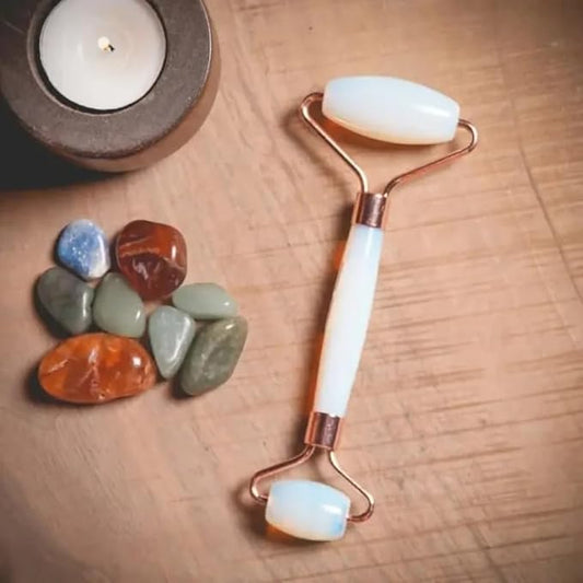 Opal Roller & Gua Sha Set, Face Roller Manual Massager, Opal Applicator for Face, Neck,Body Muscle,Relaxing, Stimulating Blood Flow, Relieve Fine Lines, Wrinkles,Opal