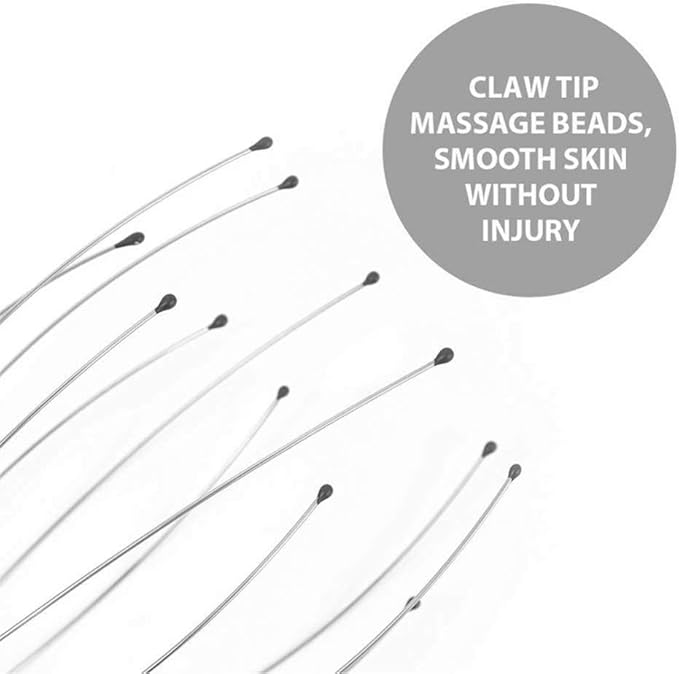 Healifty Head Massage Tingler Scalp Massager Scratcher Electric Gripper Claw Head Spa for Deep Relaxation Hair Stimulation for Women Men Without Battery Silver