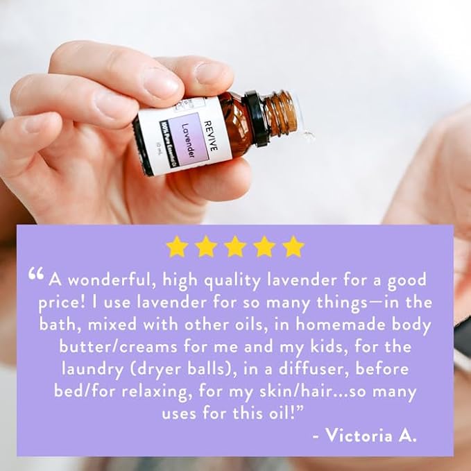 Lavender Essential Oil by Revive Essential Oils 2 Pack - REVIVEEO - 100% Pure Therapeutic Grade, for Diffuser, Humidifier, Massage, Aromatherapy, Skin & Hair Care, Unrefined Oils with No Fillers