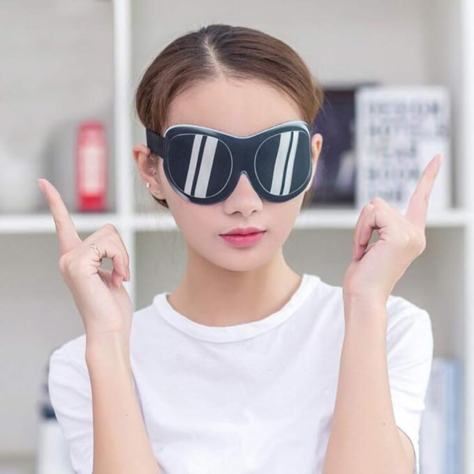 Honbay 3D Funny Eyeshade Soft Sleep Eye Mask with Adjustable Head Strap for Travel, Game, Party, Rest, Sleeping(Sunglasses)