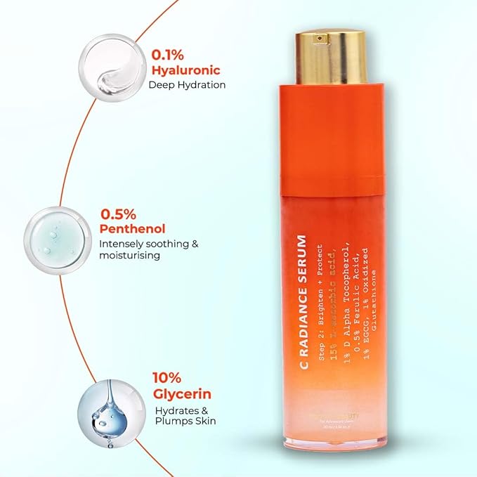 TRUTH & BEAUTY Advanced Skincare Combo: Porebright, C Radiance, & Smart Ageing Complex Serums for Radiant, Brightening, Even Tone Serum for All Skin Types (35, 30x2 ML)