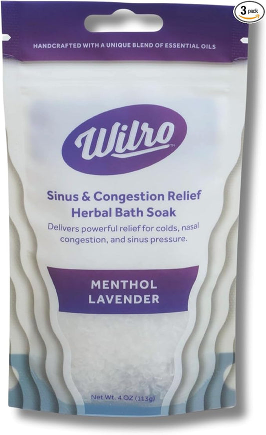 Wilro Soothing, Aromatic Bath Salts, 3 Pack, Menthol Lavender
