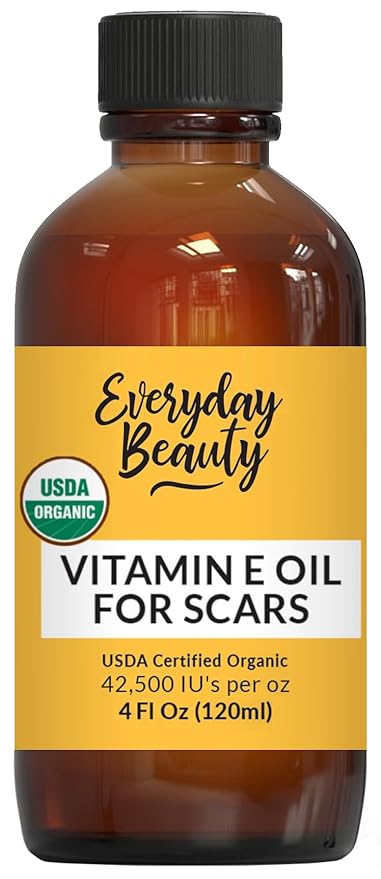 Organic Vitamin E Oil for Scars - All Natural & Vegan Skin Moisturizer 4oz - Light and Unscented Great for Scars After Surgery - Reduce Wrinkles, Anti Aging, Lighten Dark Spots - Face, Skin & All Over