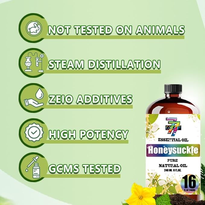 Honeysuckle Essential Oil(16oz / 480ml) - Honeysuckle Oils Used in diffusers, humidifiers, Home Baths, Cleaning Products, Yoga, DIY Soaps and DIY Scented Candles