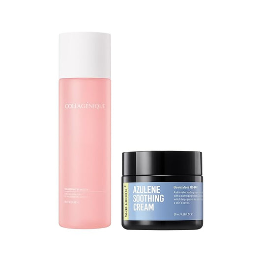 Glow & Calm Daily Skincare Set_Collagen Lifting Ampoule + Azulene Soothing Cream