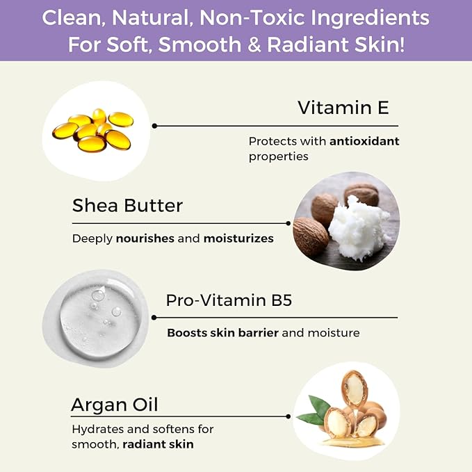 RaGaNaturals Lavender Shea Butter Hand and Body Lotion, 8 Fl Oz - Moisturizing, Plant-Based, Vegan, with Argan, Avocado Oil & Vitamin E