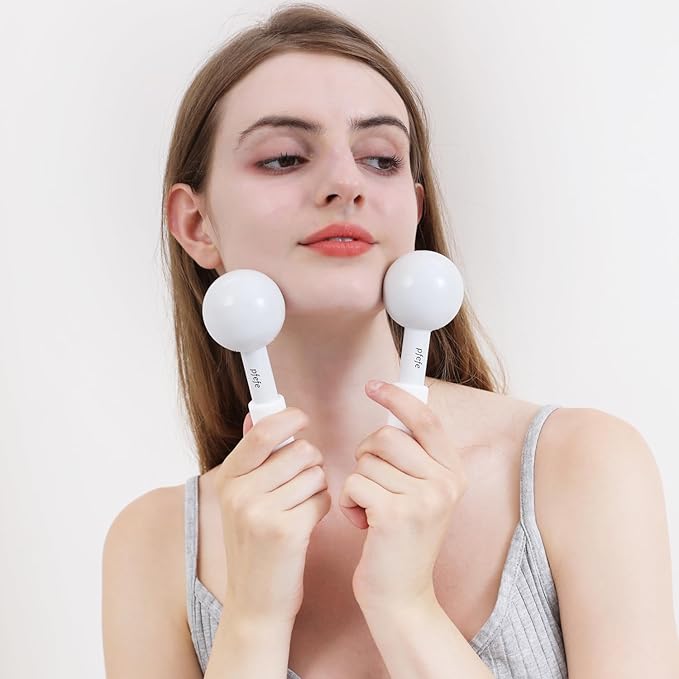 Ice Globes for Face & Eyes, Unbreakable Stainless Steel Cryo Sticks for Beauty Routines, Facials Cold Roller Cooling Globes for Puffiness, Wrinkles, Dark Circles, Headaches