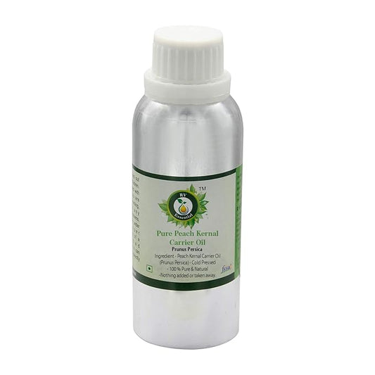 Peach Kernal Oil | Prunus Persica | Peach Kernel Oil | for Skin | for Hair | for Body | for Diffuser | 100% Pure Natural | Cold Pressed | 630ml | 21oz by R V Essential