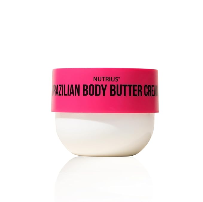 Nutrius Brazilian Body Butter Cream Berry Bliss - Experience Luxe Hydration, Acai, Mango, Cocoa & Cupuacu, Vitamin C for Radiant Glow - Vegan & Cruelty-Free Formula, Crafted for Silky-Smooth - 6 FL OZ