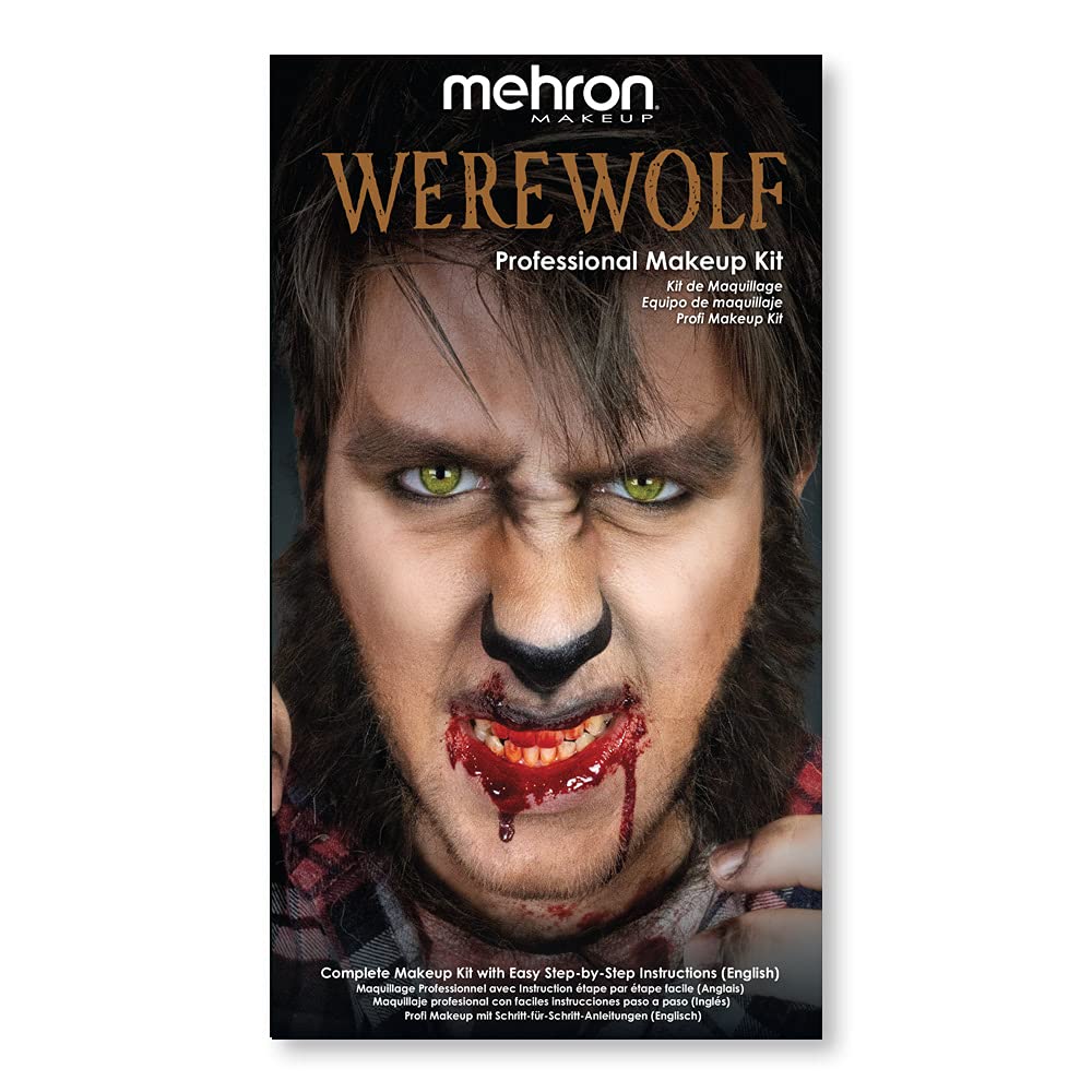 Mehron Makeup Premium Character Kits| Makeup Kits for Halloween & Cosplay| Made in the USA | Complete Makeup Kit | Includes all Makeup, Tools, & Instructions on How to Create the Look | (Werewolf)