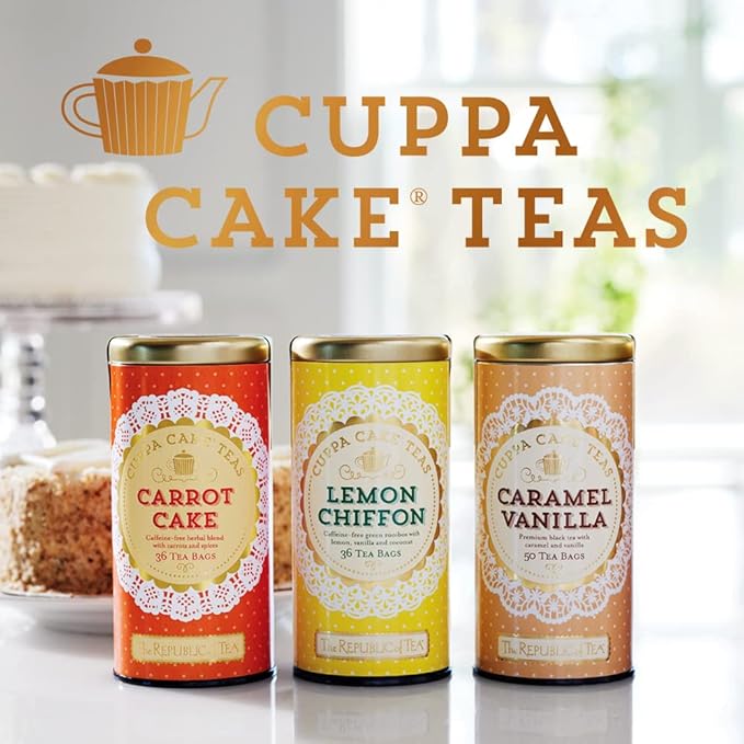 The Republic of Tea - Carrot Cake Cuppa Cake Herbal Tea, Bulk Tea, 250 Tea Bags
