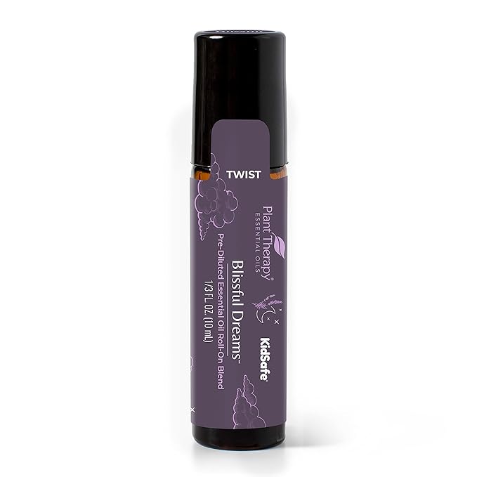Plant Therapy Blissful Dreams Essential Oil Blend, Relaxation While Supporting Quality Rest, Grounding & Soothing, Bedtime Aroma, 10 mL (1/3 oz) 100% Pure, Pre-Diluted Roll On, Natural Aromatherapy