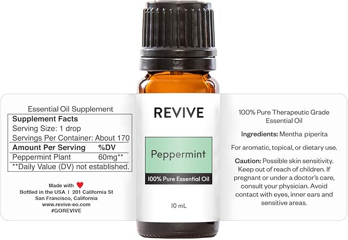 Peppermint Essential Oil 2 Pack by Revive Essential Oils - 100% Pure Therapeutic Grade, for Diffuser, Humidifier, Massage, Aromatherapy, Skin & Hair Care