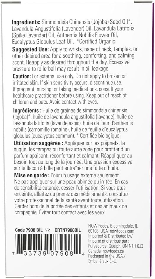 NOW Essential Oils, Head Relief Roll-On, Certified Non-GMO, Soothing Blend, Steam Distilled, Topical Aromatherapy, 10-mL (Pack of 2)
