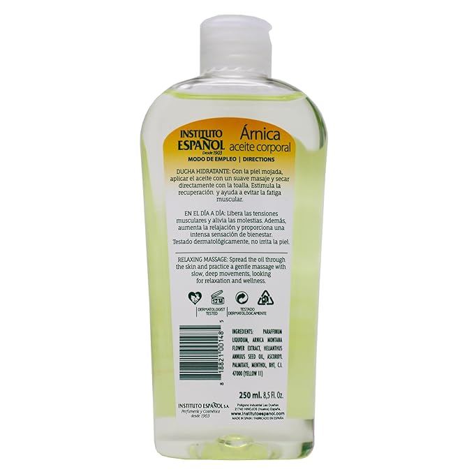 Instituto Español Arnica Oil, Body Oil, Fresh Fragrance, 8.5 Fl Oz, Bottle.