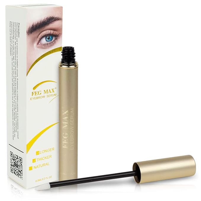 FEG Max Eyebrow Enhancer Growth Treatment Serum | Enhancing to Help Lengthen and Thicken Eyebrows | Non-irritating Brow Serum | 6ml