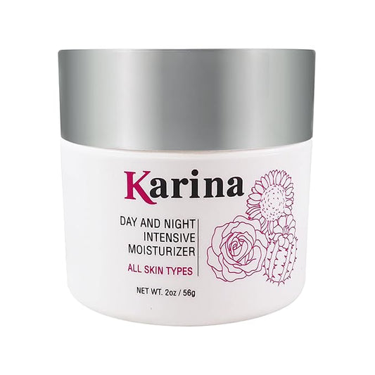 Karina Skincare - Day and Night IntensiveMoisturizer - Soothing Cream - Helps Calm and Restore - Vitamin E - Designed For All Skin Types - 2oz