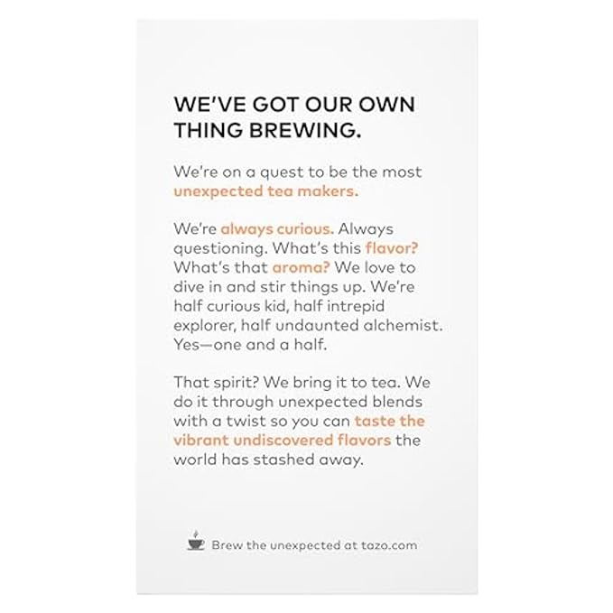 TAZO Wild Sweet Orange Tea Bags, Unsweetened Herbal Tea, Caffeine-Free, 120 Total Tea Bags (20ct - Pack of 6)