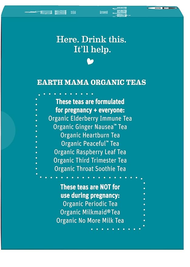 Earth Mama Organic Ginger Nausea™ Tea | Comforts Occasional Nausea + Morning Sickness, 16 Teabags Per Box (3-Pack)