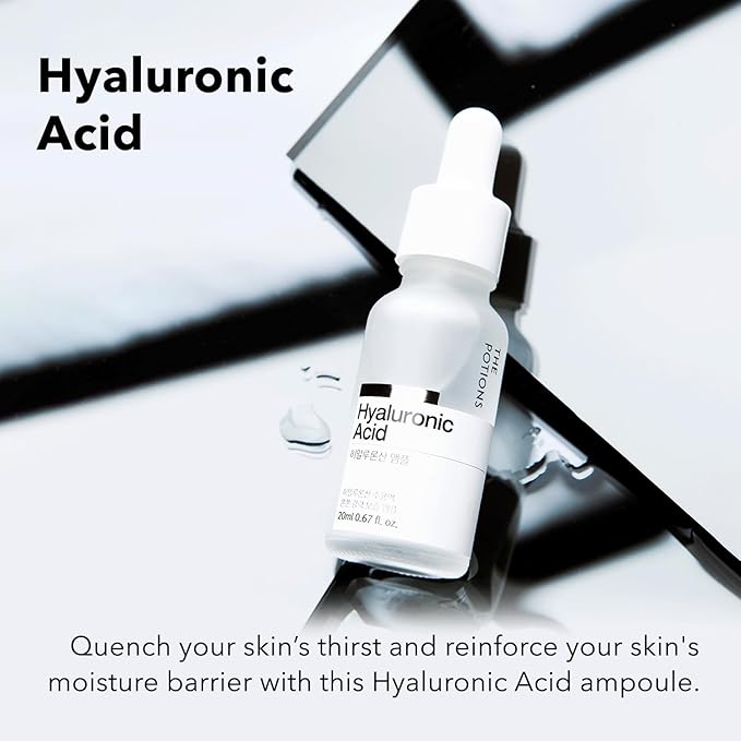 The Potions Hyaluronic Acid Ampoule for Face l Hydrating Moisturizer l Korean Skincare, Cruelty-free, Hypoallergenic - 50ml