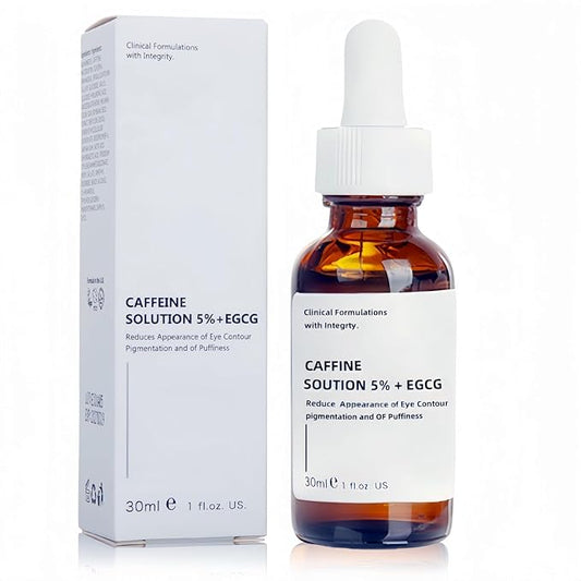 Caffeine Solution 5% + EGCG, Caffeine Eye Serum For Face, Moisturizing Under Eye Solution For Reduces Dark Circles & Puffiness, 30ML (1, 1 PC)