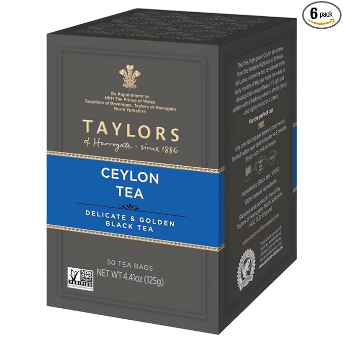 Taylors of Harrogate Pure Ceylon, 50 Teabags (Pack of 6)