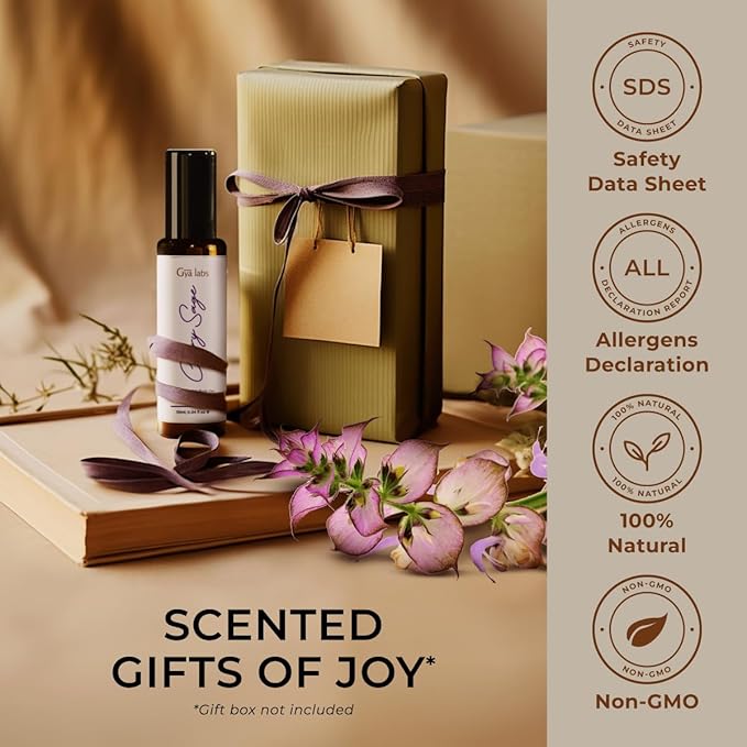 Gya Labs Clary Sage Essential Oil Roll on for Skin Nourishing, 100% Pure Natural Aromatherapy Oil Roller, Soothing & Balancing, Travel Size (0.34 Fl Oz)