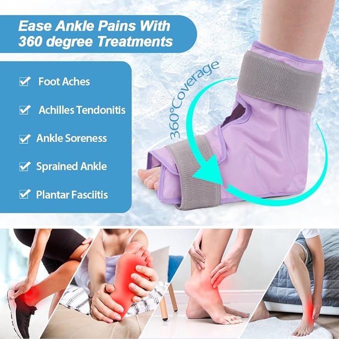 NEWGO Bundle of Cold Eye Mask and Foot Ice Pack Wrap