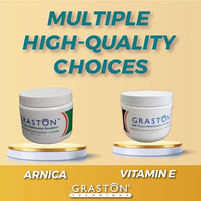 Graston Technique Vitamin E Enriched Emollient - 4oz Jar, Ideal for IASTM Lotion & Massage Therapy Cream, Perfect Vitamin E Cream for Massage and Physical Therapy, 12-Pack