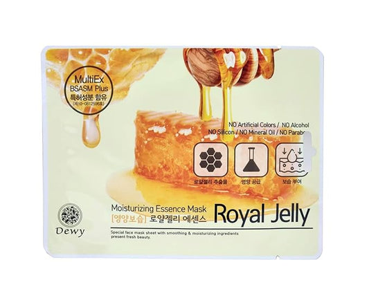 TNB Dewy Korean Essence Face Mask, Moisturizing Mask Sheet Pack, Korean Skin Care For All Skin Types (Royal Jelly)