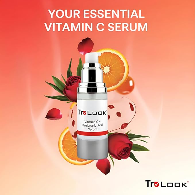 Vitamin C + hyaluronic Acid Serum, Anti Aging, Anti Wrinkle, Improves Dark Spots, Tone, & Fine Lines Made is USA