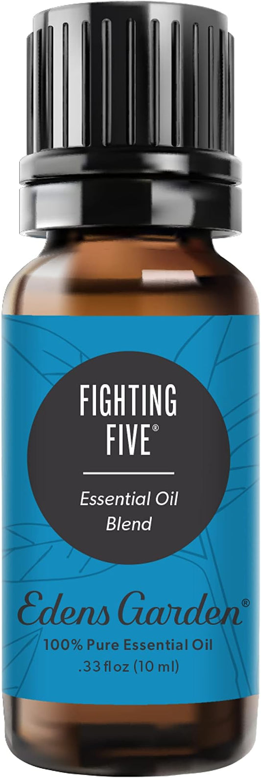 Edens Garden Fighting Five Essential Oil Blend- 100% Pure Premium Grade, Undiluted, Natural, Therapeutic, Aromatherapy, The Best for Diffusing, Candle, Laundry, Humidifiers 10 ml (.33 fl oz)