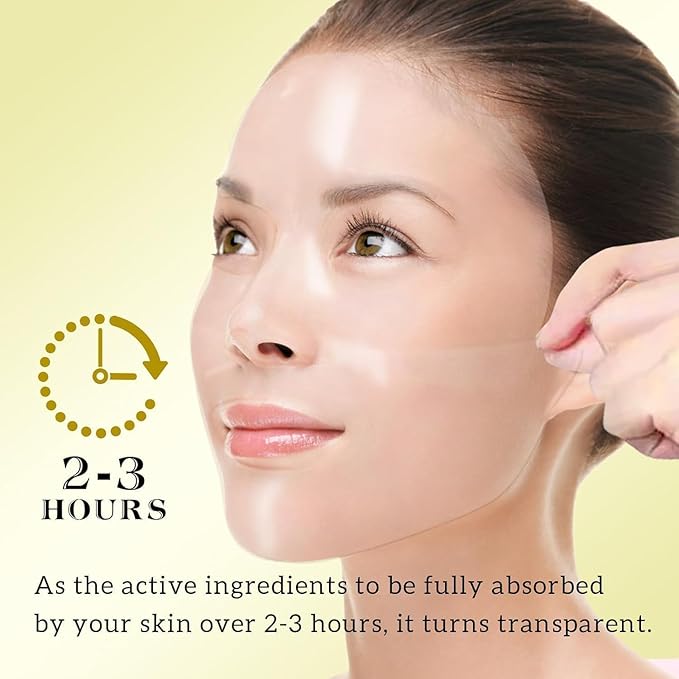 Bio-Collagen Overnight Collagen Face Mask, Deep Collagen Anti-Wrinkle Lifting Glass Glow Face Mask for Moisturizing, Firming, Glowing Skin Care, Bio Collagen Sheet Mask for All Skin Types, 8 Packs