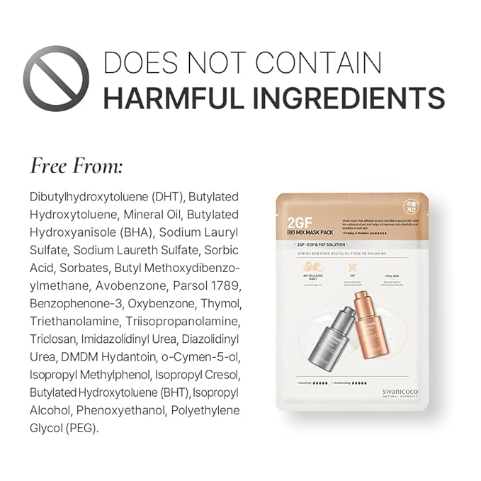 Pregnancy Safe EGF FGF (10 PPM) Bio Cellulose Gel Face Mask 2GF Bio Mix Mask Pack Firming Anti Aging Skin Renewal Hydration Korean Skincare (10 Pack)