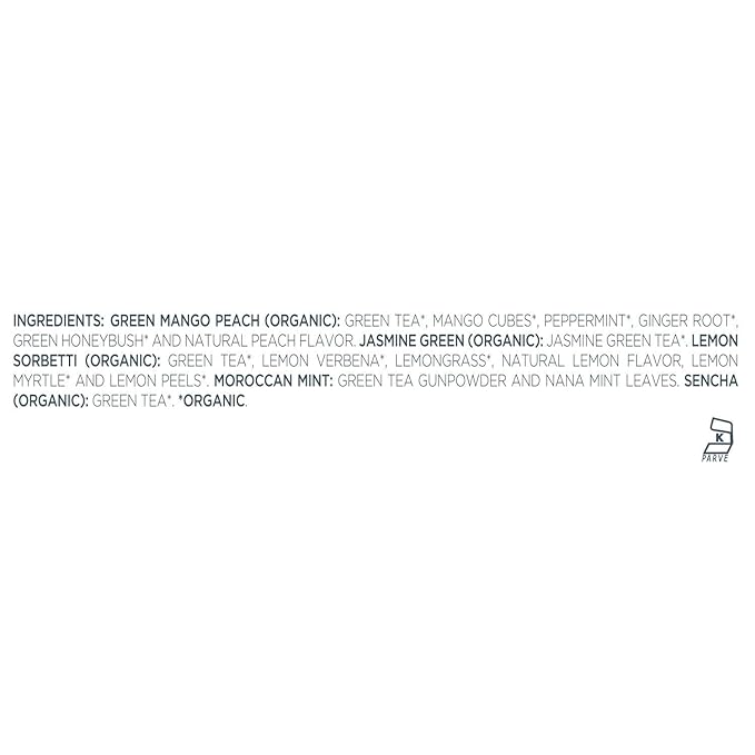 Tea Forte Green Tea Assortment Single Steeps Loose Leaf Premium Tea Gift Set Sampler, 15 Count 3 of Each Assorted Blends, Pre-Portioned Single Serve Pouches, Steeps 12 oz